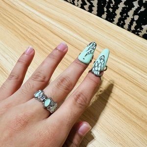 3 peice nail finger ring
